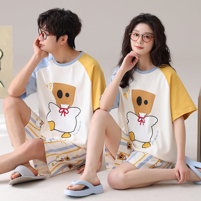 Outdoor Wear Loose Short-sleeved Shorts Couple Pajamas