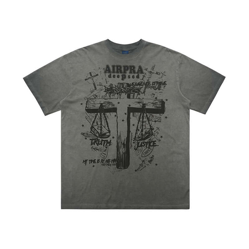 Printed Cotton Short-sleeved T-shirt Men&