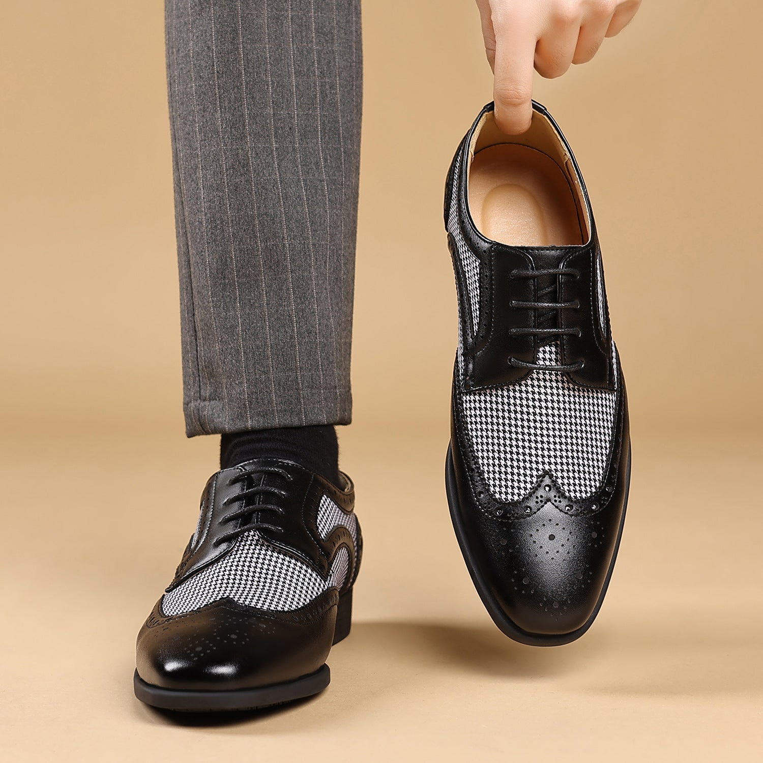 Imitation Houndstooth Men&