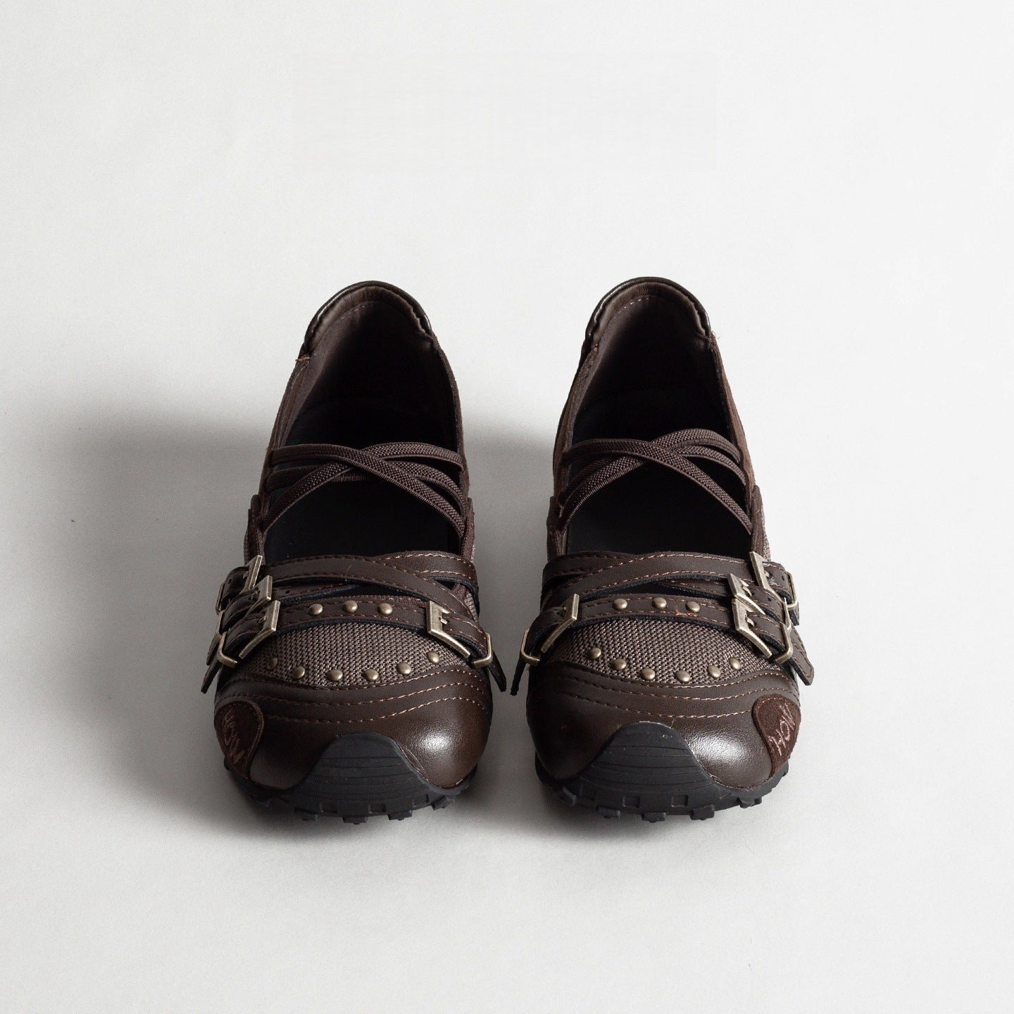 Brown Niche Retro Belt Buckle Sports Mary Jane Shoes Women