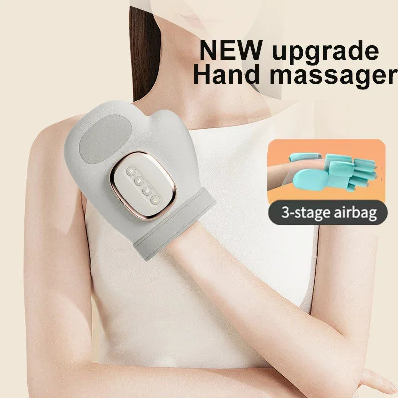 Electric Draadloze Handmassage Apparaat With Airbag Compression Warm Heating Cordless Glove Massager Application for Palm Finger Relaxation Gift