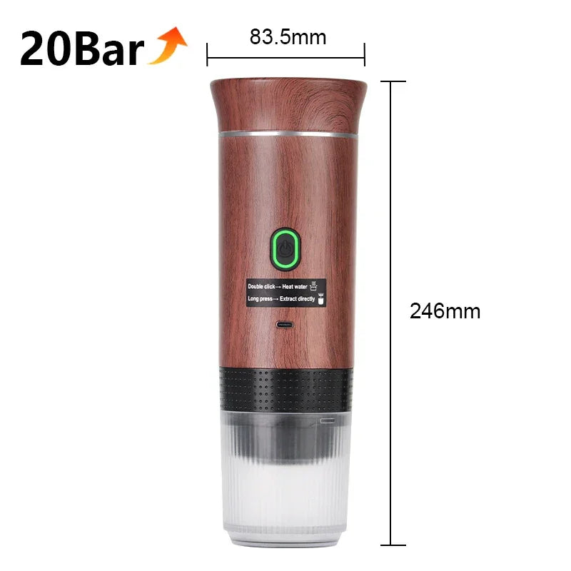 Draagbare Espresso Machine 3-in-1 for Car & Home Camping Coffee Maker 3-In-1 Capsule Powder Travel Coffee Maker