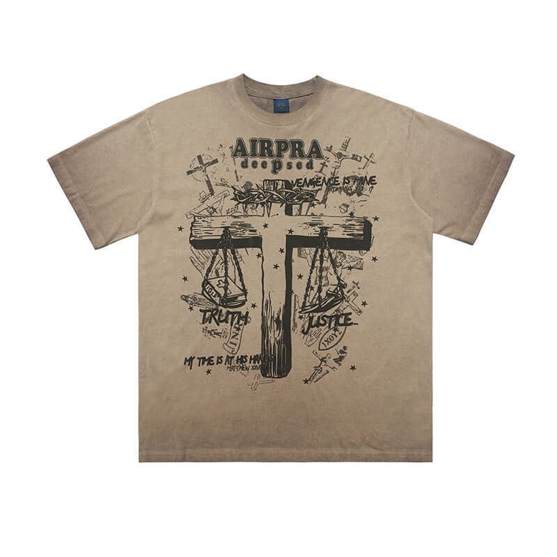 Printed Cotton Short-sleeved T-shirt Men&