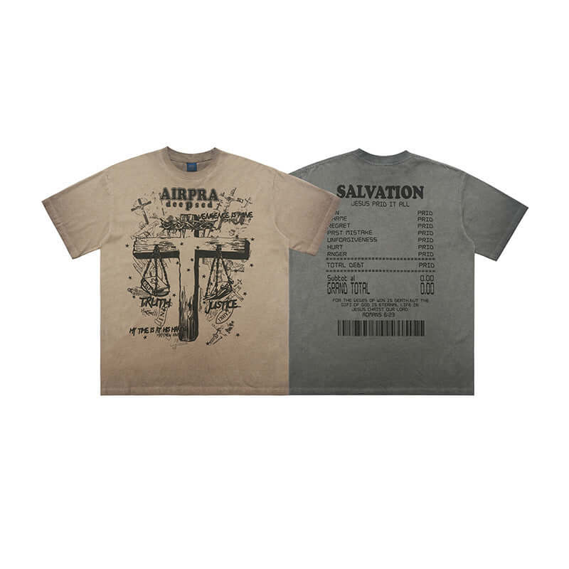 Printed Cotton Short-sleeved T-shirt Men&