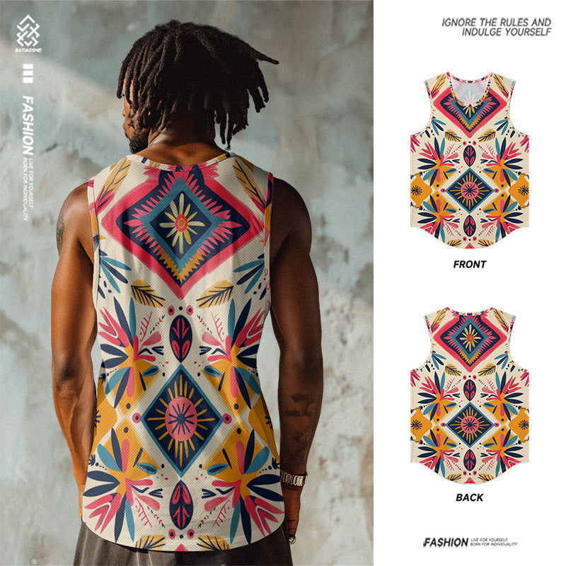 Fashion Trendy Unique Colorful Flower Pattern 3D Printed T-shirt