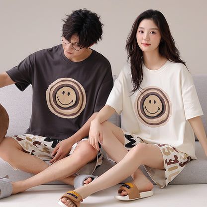 Outdoor Wear Loose Short-sleeved Shorts Couple Pajamas