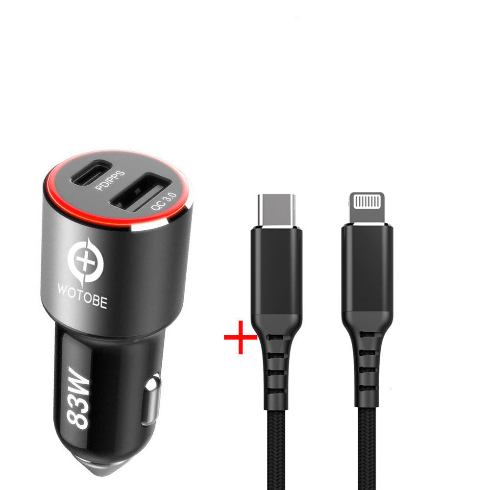 Compatible with Apple, 83W fast Car Charger,1port USB C PPSPD 65W 45W 30W 20W,1port QC3.0 for xiaomi TYPE C laptop tablet iphone 12 S20Note 10 20