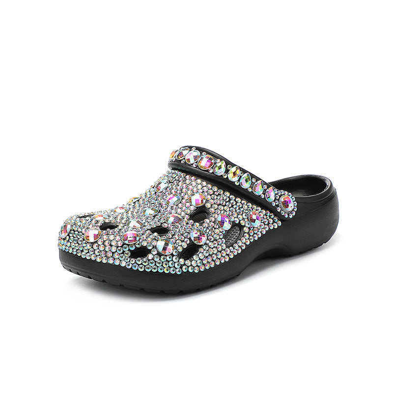 Platform Rhinestone Hole Shoes Casual Sandals