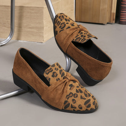 Bow Leopard Print Casual Pumps Women