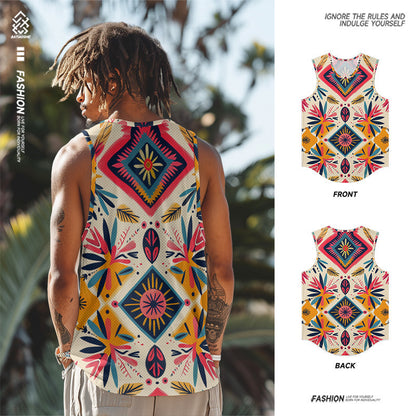 Fashion Trendy Unique Colorful Flower Pattern 3D Printed T-shirt