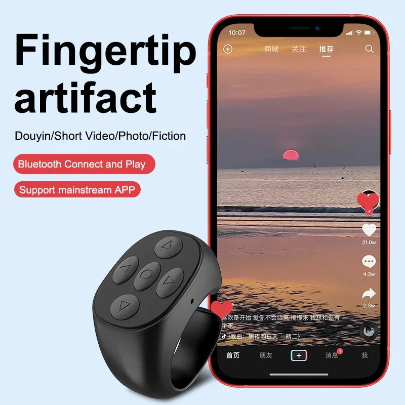 Wireless Bluetooth Selfie Ring Lazy Artifac Tiktok Remote Control Ring Mobile Phone Bluetooth Controller T for Xiaomi Apple