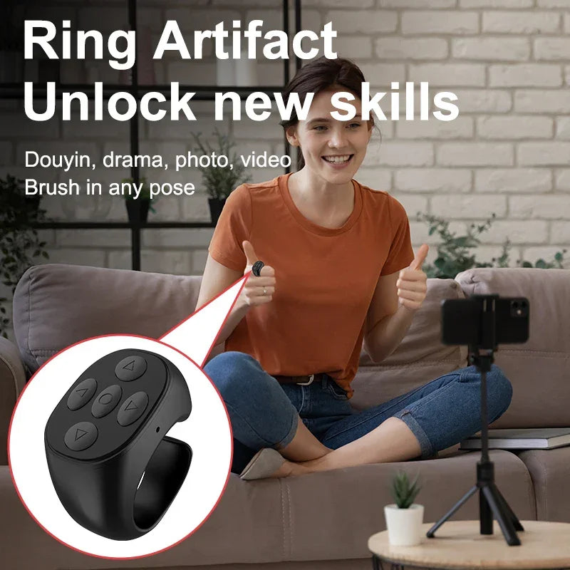 Wireless Bluetooth Selfie Ring Lazy Artifac Tiktok Remote Control Ring Mobile Phone Bluetooth Controller T for Xiaomi Apple