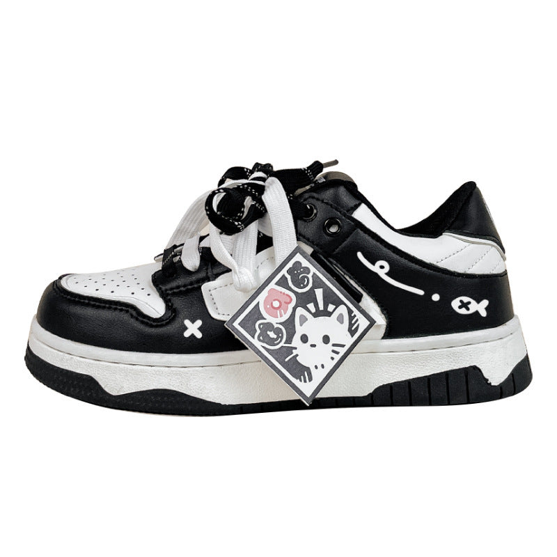 Black And White Board Shoes Women&