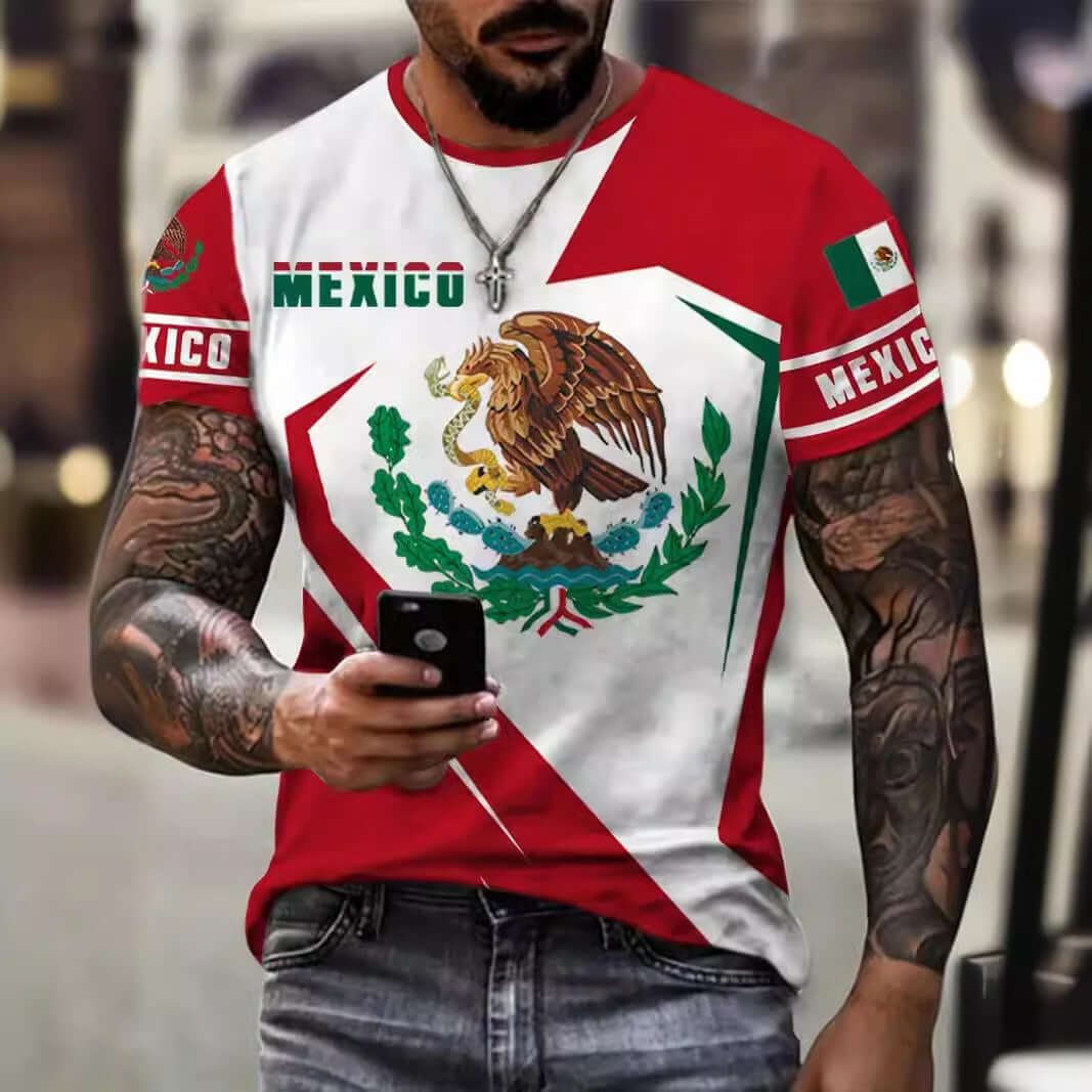 Eagle And Snake T-shirt Loose Round Neck Men&