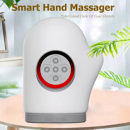 Electric Draadloze Handmassage Apparaat Ｗith Airbag Compression Warm Heating Cordless Glove Massager Application for Palm Finger Relaxation Gift