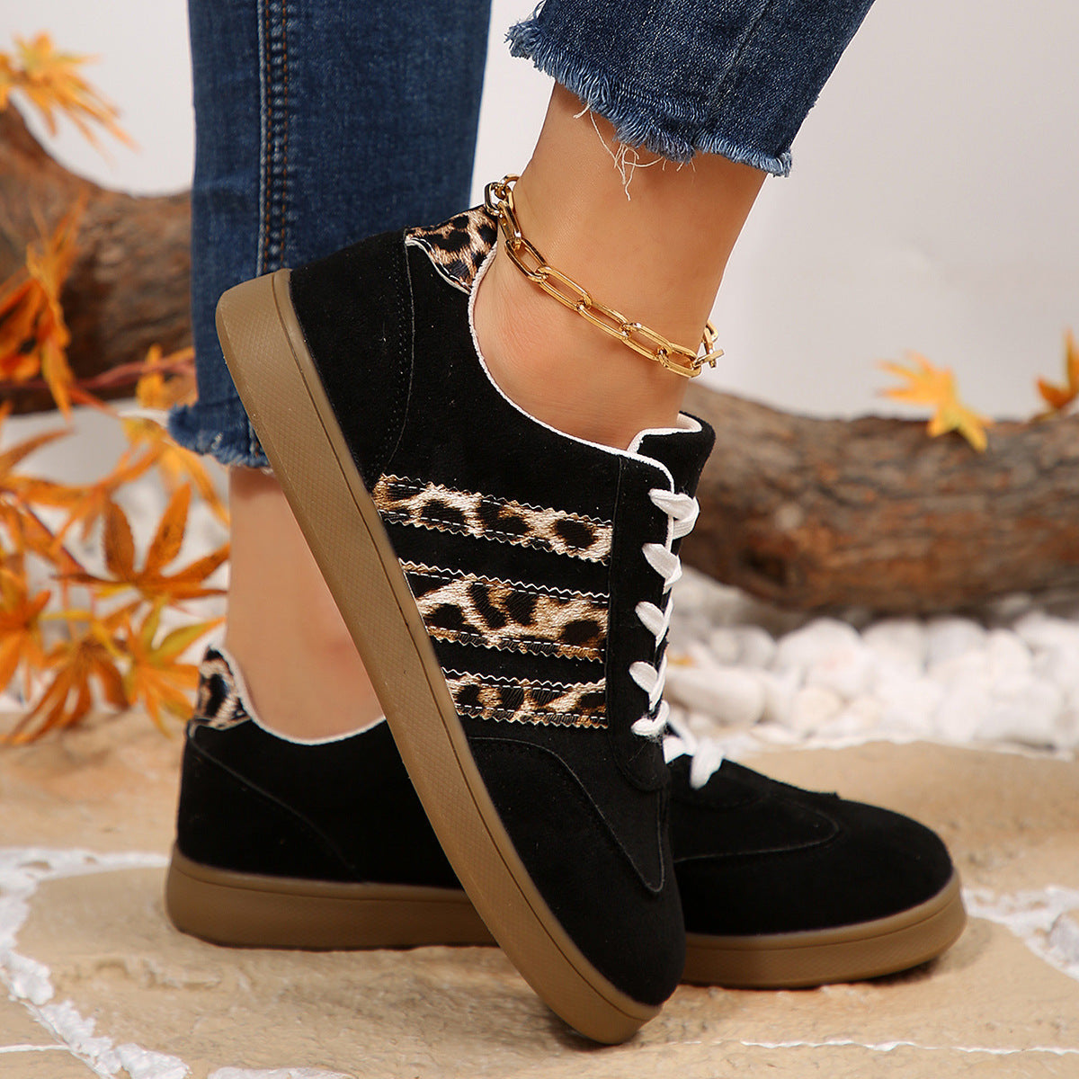 Vintage Leopard Print Versatile Women&