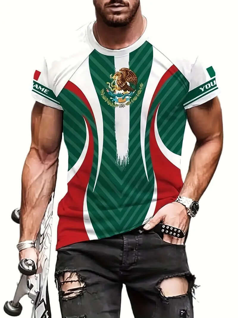 Eagle And Snake T-shirt Loose Round Neck Men&