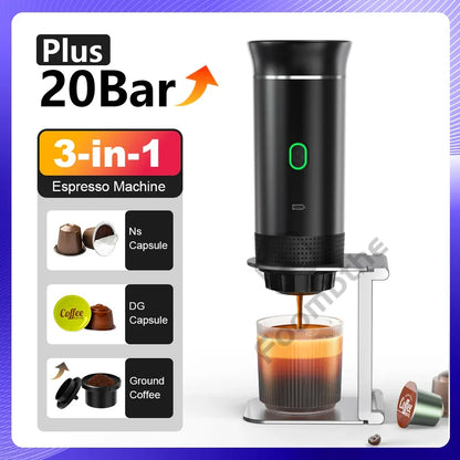 Draagbare Espresso Machine 3-in-1 for Car &amp; Home Camping Coffee Maker 3-In-1 Capsule Powder Travel Coffee Maker
