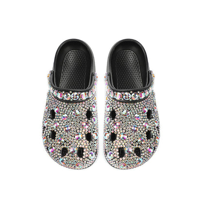 Platform Rhinestone Hole Shoes Casual Sandals