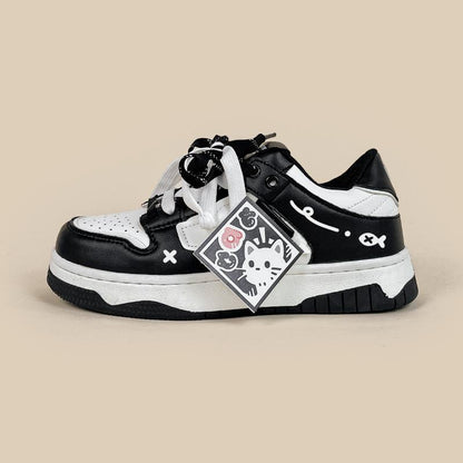 Black And White Board Shoes Women&